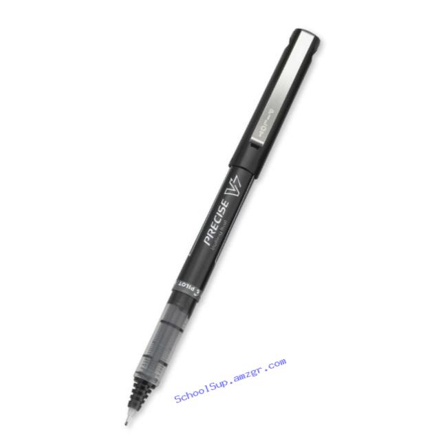 Pilot Precise V7 Roller Ball Stick Pen, Precision Point, Ink, .7mm, Pack of 12, Black (35346)