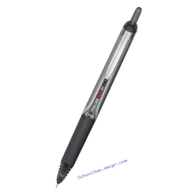 Pilot Precise V5RT Retractable Roller Ball Pen, Ink, .5mm, Pack of 12, Black (26062)