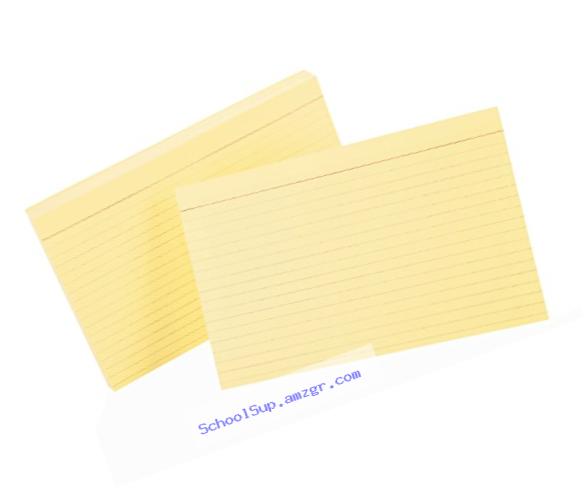 Oxford Ruled Color Index Cards, 5 x 8 Inches, Canary, 100 per Pack  (7521 CAN)