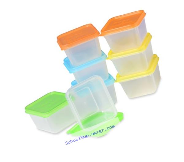 EasyLunchboxes Mini Dippers Small Dip, Condiment, or Sauce Containers, Leak-Resistant, Set of 8