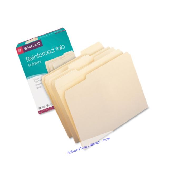 Smead File Folder, Reinforced 1/3-Cut Tab, Letter Size, Manila, 100 Per Box (10334)