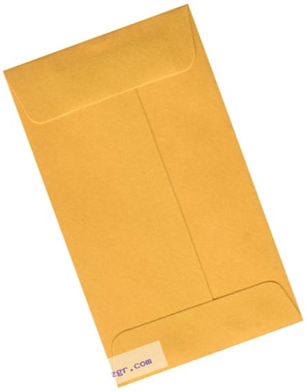 School Smart 28 lb Kraft Coin Envelopes with Gummed Flaps - 2 1/2 in x 4 1/4 in - Box of 500