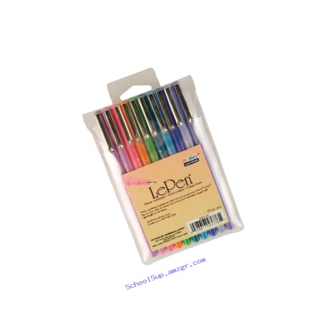 Uchida of America 4300-10C 10-Piece Le Pen Drawing Pen Set, 0.3 Point Size