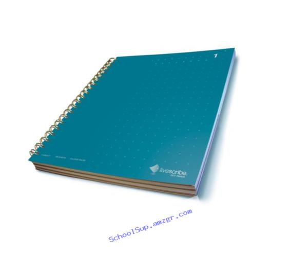 Livescribe 8.5 x 11 3-Subject Notebook #1 (Dark Blue)