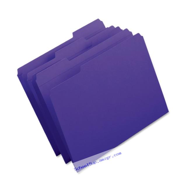 Smead File Folder, Reinforced 1/3-Cut Tab, Letter Size, Purple, 100 per Box (13034)