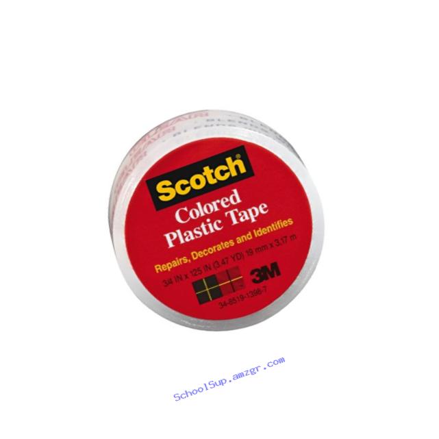 Scotch 190CL Colored Plastic Tape,  3/4 x 125-Inch,  Clear