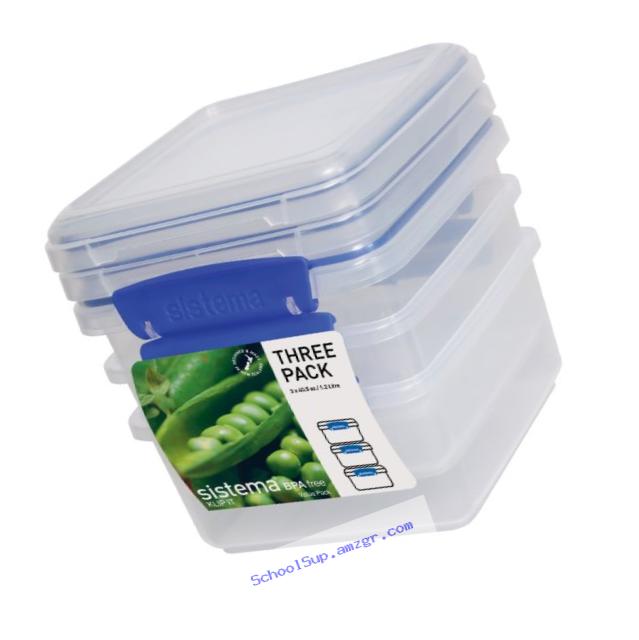Sistema Klip It Collection Lunch Plus Food Storage Containers, 40 Ounce/ 5 Cup each, Set of 3