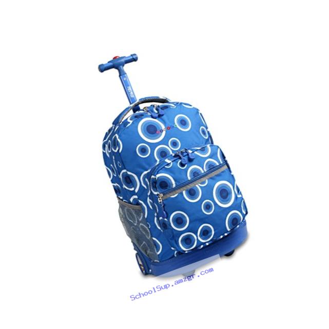 J World New York Sunrise Rolling Backpack, Blue Target, One Size
