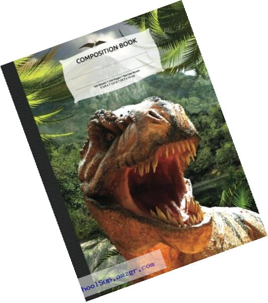 Tyrannosaurus Rex Dinosaur Composition Notebook, Narrow Ruled: 100 sheets / 200 pages, 9-3/4