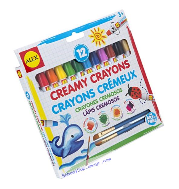 ALEX Toys Artist Studio 12 Creamy Crayons with Brushes