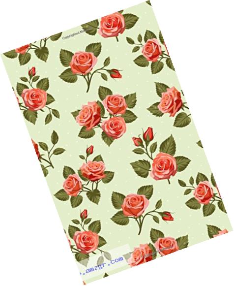 Bullet Journal: Vintage Floral Roses Green Notebook Dotted Grid, (5.5 x 8.5)