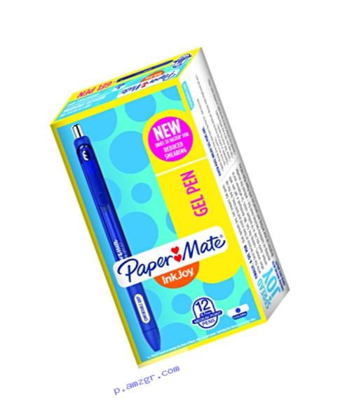 Paper Mate InkJoy Gel Pen, Medium Point, Dark Blue, 12 Count