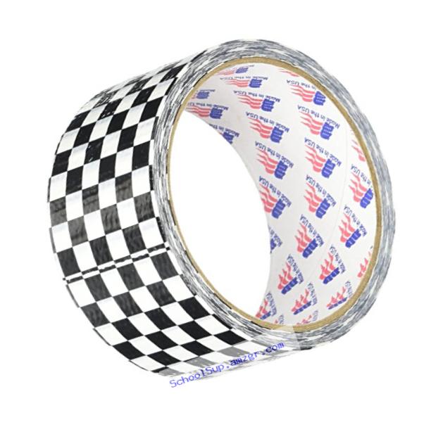 Signature Crafts DT210RC Printed Singles Checkered Flag Fashion Duct Tape, 10 yd 1.88