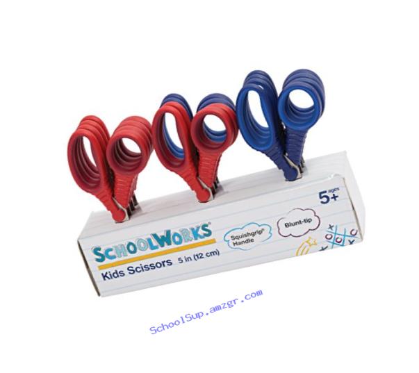 Schoolworks 5 Inch Blunt Kids Scissors, Classpack of 12 (153520-1004)