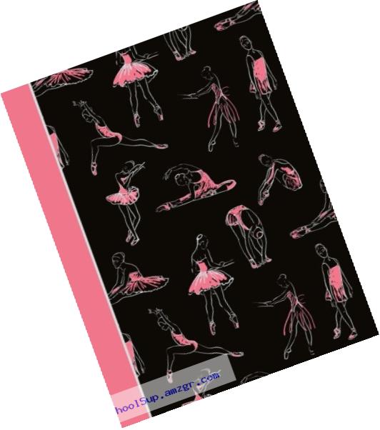 Composition Notebook: Dance Ballet Black and Pink College Ruled Lined Pages Book (7.44 x 9.69)