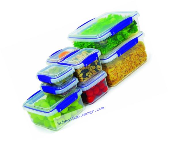 Sistema Multi Piece Food Storage Containers in Assorted Shapes and Colors, Set of 16, Assorted