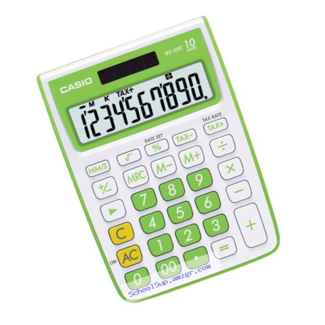 Casio MS-10VC Standard Function Calculator, Green