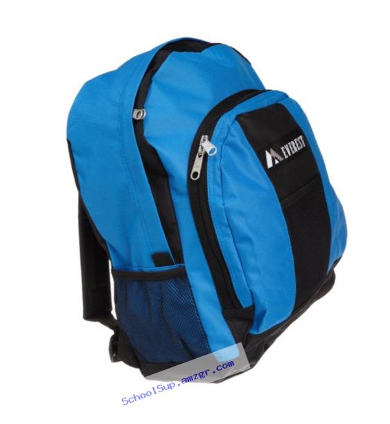 Everest Luggage Backpack with Front and Side Pockets, Royal Blue/Black, Large