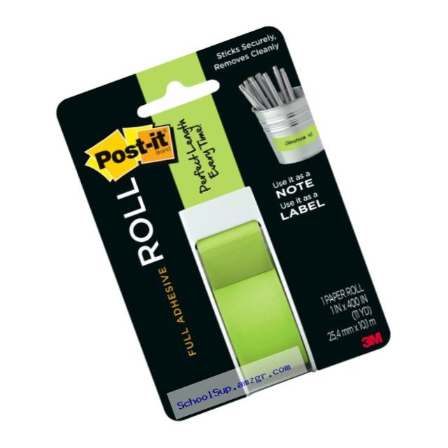 Post-it Full Adhesive Roll, 1 in x 400 in, Green