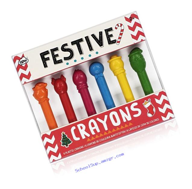 NPW-USA Festive Christmas Crayons, 6-Count