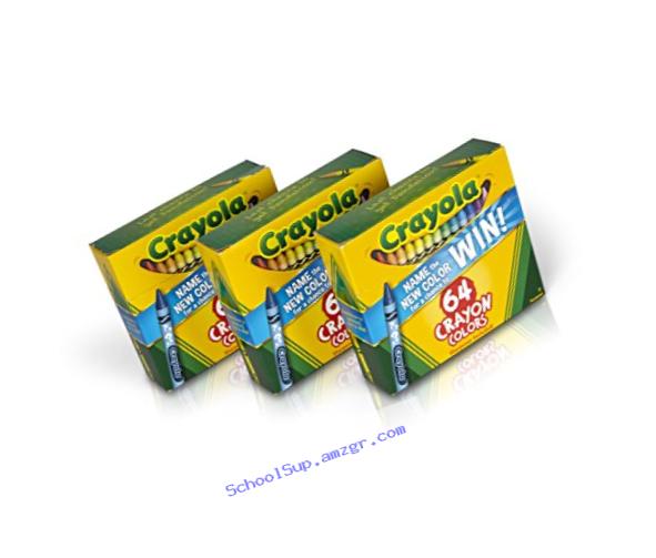 Crayola Crayons 64 Count (Set of 3), Bulk Crayons, Back to School Supplies, Styles May Vary