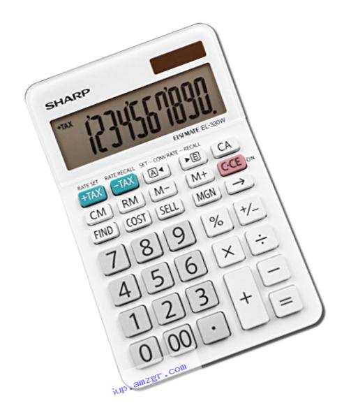 Sharp EL-330WB Business Calculator, White 3.25