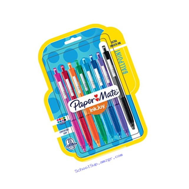 Paper Mate InkJoy 300RT Retractable Ballpoint Pens, Medium Point, Assorted Colors, 8 Count