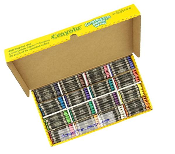 Crayola 52-1617 Class Pack Crayola Construction Paper Crayons, 25 ea. of 16 Colors, 400/Set