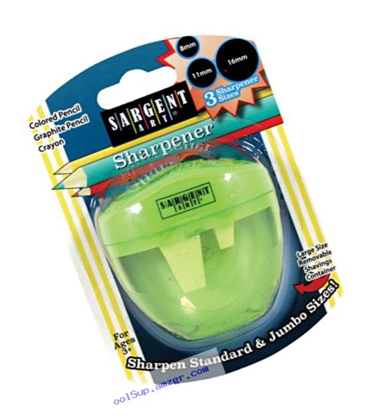 Sargent Art 36-1022 Great for Home School or Office 3 Hole Pencil Sharpener for Colored/Graphite Pencils and Crayons, Jumbo