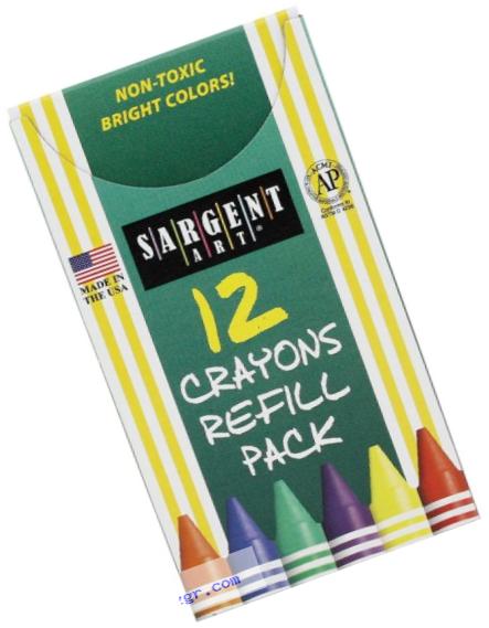 Sargent Art 22-0896 12-Count Tuck Box Standard Size Crayon Refill, White